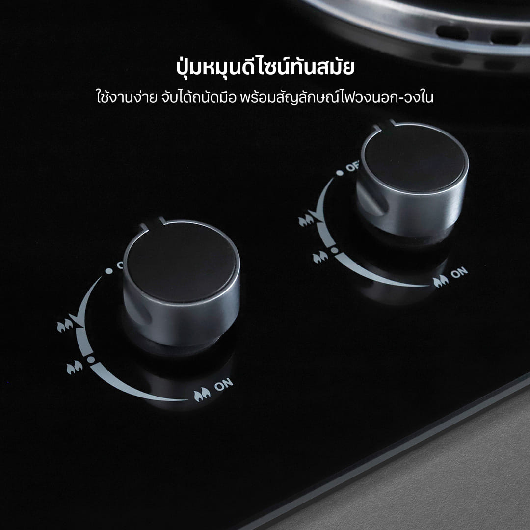 เตาแก๊สแบบฝัง 2 หัว EVE EVERCOOK SMART III 73 ซม. สีดำ